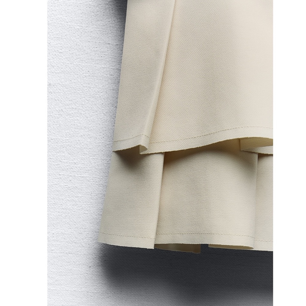 Zara White Mini Dress with Tiered Skirt - Picture 8 of 13